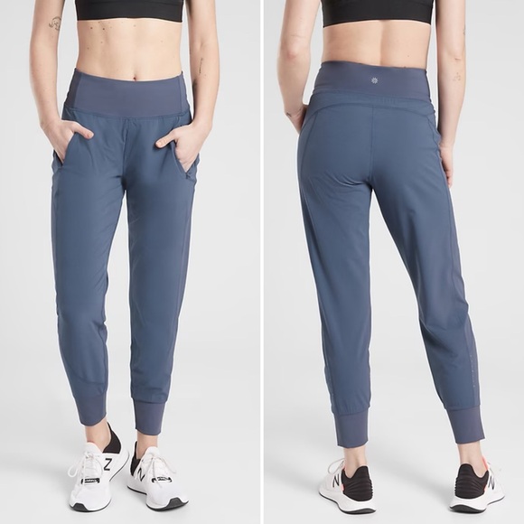 Athleta Distance Jogger Dobby Iron Blue Size Medium Lightweight Run Pant NEW - Picture 12 of 12
